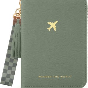 Beautiful Passport Holder for Travel with Wristlet Strap - All-in-One Wallet for Women with Card Slots and Tassel Keychain - Perfect Case to Keep Your Travel Documents Organized & Safe