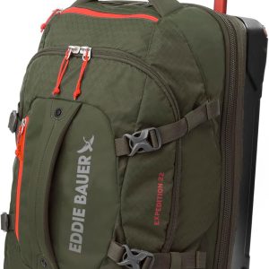 Eddie Bauer Expedition Rolling Duffel Bag with Wheels | Travel | Carry-On | Luggage | Rugged | Durable - Dark Thyme, 22"