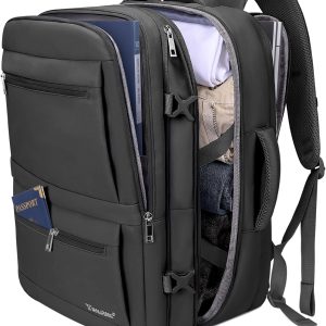 BALEINE Travel Backpack for Women Men, Large Sturdy Carry On Laptop Backpack Gifts for Business, Casual, Weekender, Hiking (XL, Black)