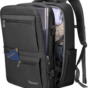 BALEINE Travel Backpack for Women Men, Large Sturdy Carry On Laptop Backpack Gifts for Business, Casual, Weekender, Hiking (Large, Black)