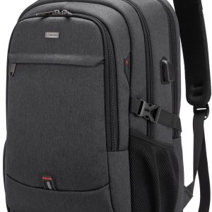 DUSLANG 17 Inch Laptop Backpack for Travel Water Resistant College Backpack for Men/Women Laptop Bag with USB Charging Port,Black