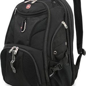 SWISSGEAR 1900 ScanSmart TSA Laptop Backpack Fits 17 Inch Laptop with RFID Protection and Tablet Pocket, Black, 19-Inch