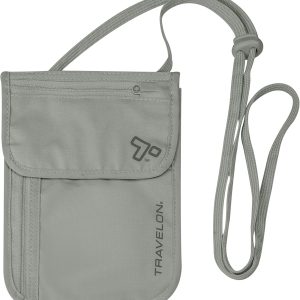 Travelon Rfid Blocking Undergarment Neck Pouch Travel Wallet, Gray, One Size